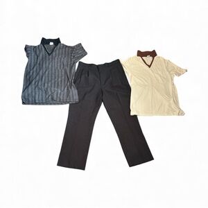 Vintage Haband Bundle of Men's Dress Pants 34x29 & Polo Shirt Medium Lot of 3